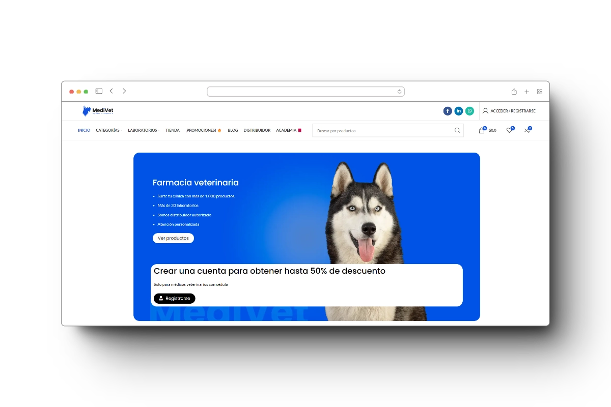 Página web distribuidora veterinaria farmacia veterinaria 2 carrousel